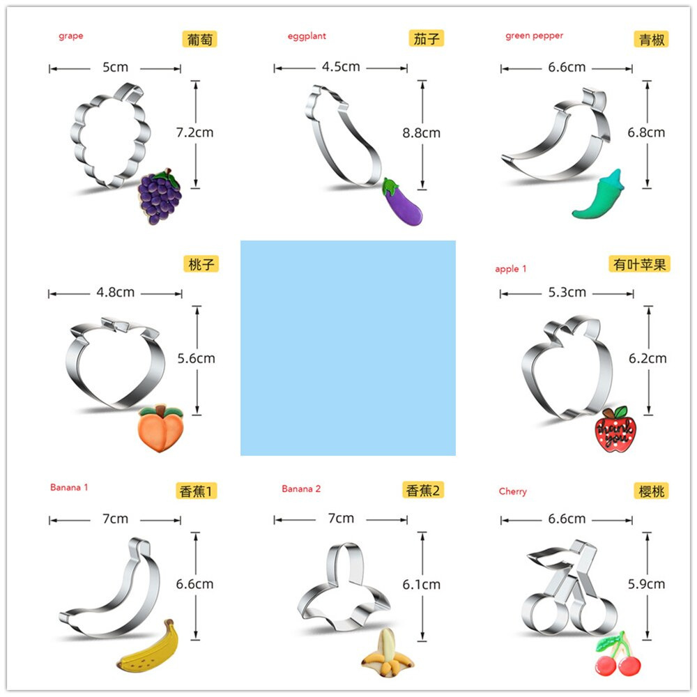 แม่พิมพ์สแตนเลสรูปผลไม้สําหรับทําข้าวปั้นคุกกี้บิสกิตเค้กเบเกอรี่