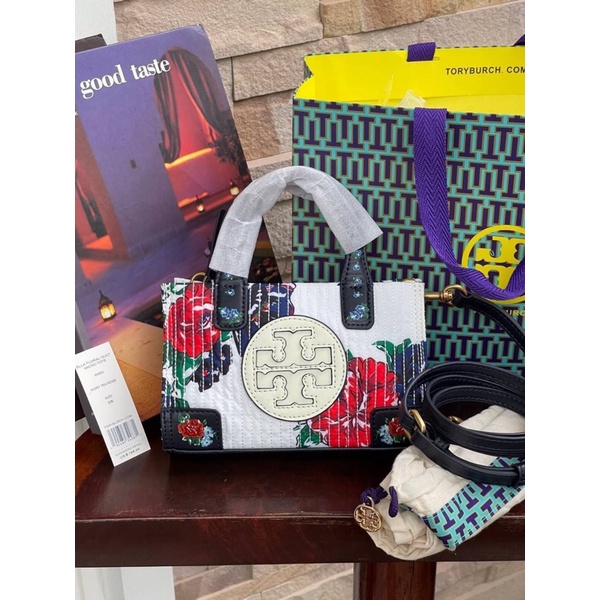 งานช็อป-tory-burch-ella-floral-quilt-micro-tote