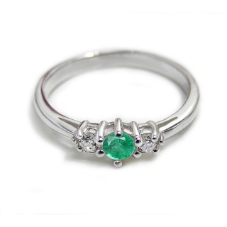 Finejewelthai-แหวนมรกต-แหวนเงิน-แหวนพลอย-เงินแท้-พลอยประจำเดือนเกิด-Emerald-Birthstone-Silver-Ring-R1182em