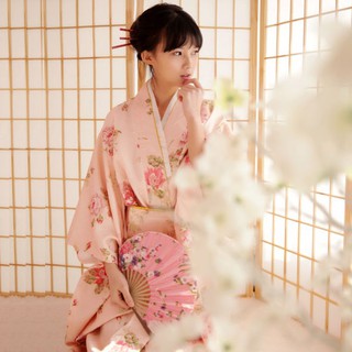 🔥Hot sale~ ชุดกิโมโนชุดยูกาตะที่เป็นทางการแบบยาวดัดแปลงชุดกิโมโนแบบญี่ปุ่นแบบดั้งเดิมของญี่ปุ่นหญิง cos อะนิเมะเครื่องแ
