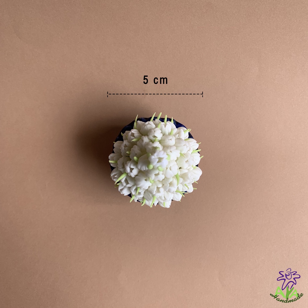 พานมะลิ-เซ็ตพานของไหว้-ดอกไม้-ดอกมะลิ-งานดินปั้น-ขนาดเล็ก