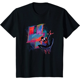 เสื้อยืดผ้าฝ้ายพรีเมี่ยม เสื้อยืด พิมพ์ลายกราฟิก Marvel Spider-Man Miles Morales 4th Birthday สําหรับผู้ชาย