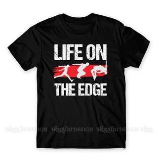 T-shirt  เสื้อยืดแขนสั้น คอกลม พิมพ์ลาย Life on The Edge Fly Fishing FSH สไตล์ตลก สําหรับผู้ชายS-5XL