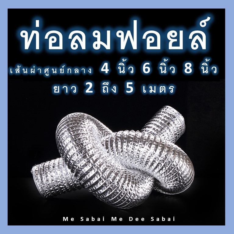 ภาพหน้าปกสินค้าท่อลมฟอยล์ 4 / 6 / 8 นิ้ว ยาว 2 - 5 เมตร ท่อไอเสีย ท่อดูดควันในห้องครัว ท่อเฟล็กซ์ ท่อระบายลมร้อนแอร์เคลื่อนที่ จากร้าน medeesabai3 บน Shopee