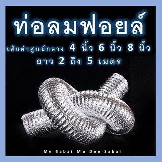 ราคาและรีวิวท่อลมฟอยล์ 4 / 6 / 8 นิ้ว ยาว 2 - 5 เมตร  ท่อไอเสีย ท่อดูดควันในห้องครัว ท่อเฟล็กซ์ ท่อระบายลมร้อนแอร์เคลื่อนที่