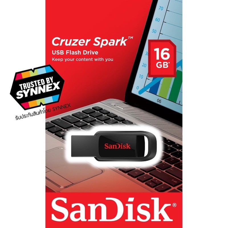 SanDisk 16GB CRUZER SPARK USB Flash Drive แฟลชไดร์ฟ 16 GB ประกัน Synnex ...