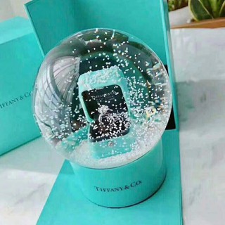 【คอลเลกชันของขวัญ!!】Tiffany &amp; Co 2020ของขวัญโรแมนติกแหวนเพชรตกแต่งลูกบอลคริสตัลหิมะมือหมุน