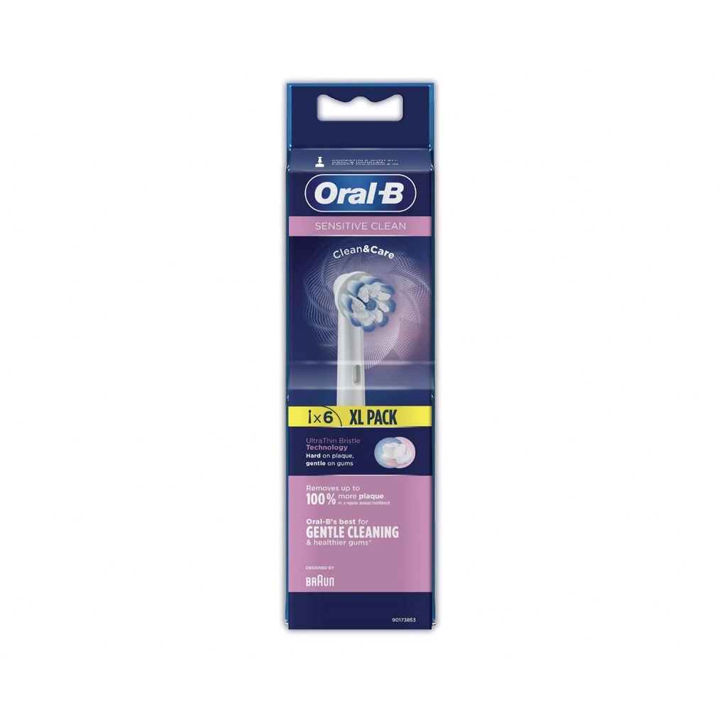 ORAL-B ออรัล-บี Sensitive Clean หัวแปรงสีฟันไฟฟ้าทดแทน 6 แพ็ค (XL-PACK ...