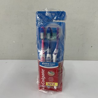 (แพ็ค 6 x 3 ชิ้น) Colgate Extra Clean Toothbrush คอลเกต เอ็กซ์ตร้า คลีน แปรงสีฟัน คละสี