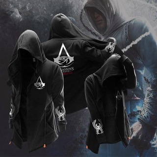 สินค้า Assassins Creed เสื้อกันหนาว เสื้อคาร์ดิแกน มีฮู้ด กันลม พลัสไซซ์ S-3XL แฟชั่นฤดูใบไม้ร่วง และฤดูหนาว สําหรับผู้ชาย