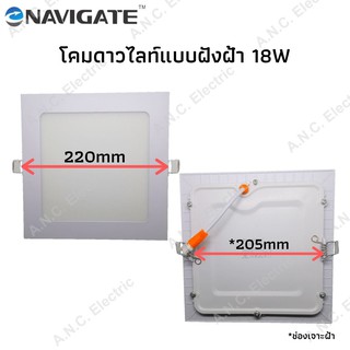 Navigate โคมดาวไลท์ 18W เหลี่ยม แบบฝังฝ้าเพดาน  (โคมพาแนล)