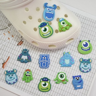 จี้ลายการ์ตูนอนิเมะมอนสเตอร์ Jibbits อุปกรณ์เสริมตกแต่งรองเท้า Croc Charm Jibitz Pin Monster University สําหรับผู้ชาย