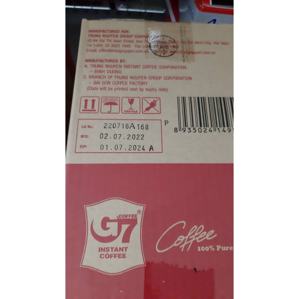 ภาพสินค้าใหม่ที่สุด พร้อมส่ง  กาแฟเวียดนาม G7 Coffee กาแฟดำ ขนาด 1 กล่อง มี 15 ซอง ๆ ละ 2 กรัม จากร้าน phingkung บน Shopee ภาพที่ 2