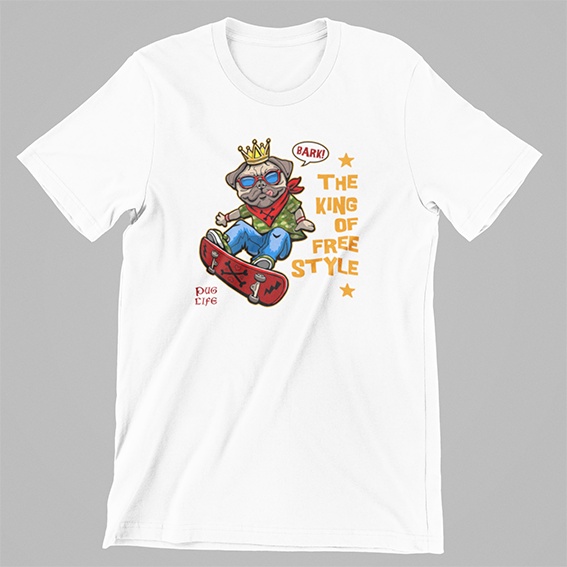 เสื้อยืดผู้ชาย-คู่รัก-การ์ตูน-สเกตบอร์ด