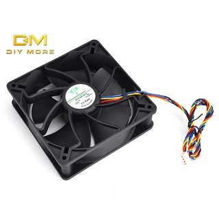 Diymore 12038 12V 1.65A ant B7 S9 T17 พัดลมระบายความร้อน สี่ / หกสาย PWM ควบคุมอุณหภูมิ พัดลมอุตสาหกรรม