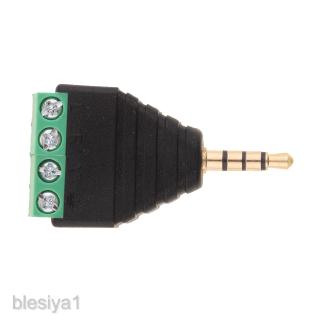 [BLESIYA1] 3.5mm 4 Pole Stereo TRRS Audio Vedio Male to 4 Screw Terminal Female Adapter