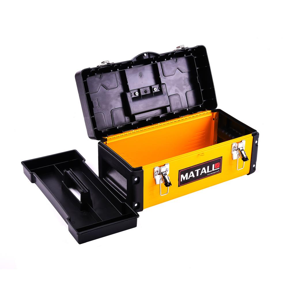 กล่องเครื่องมือเหล็ก-pro-matall-a3002-16-นิ้ว-สีดำ-เหลือง-กล่องเครื่องมือช่าง-tool-storage-box-pro-matall-a3002-16-blac