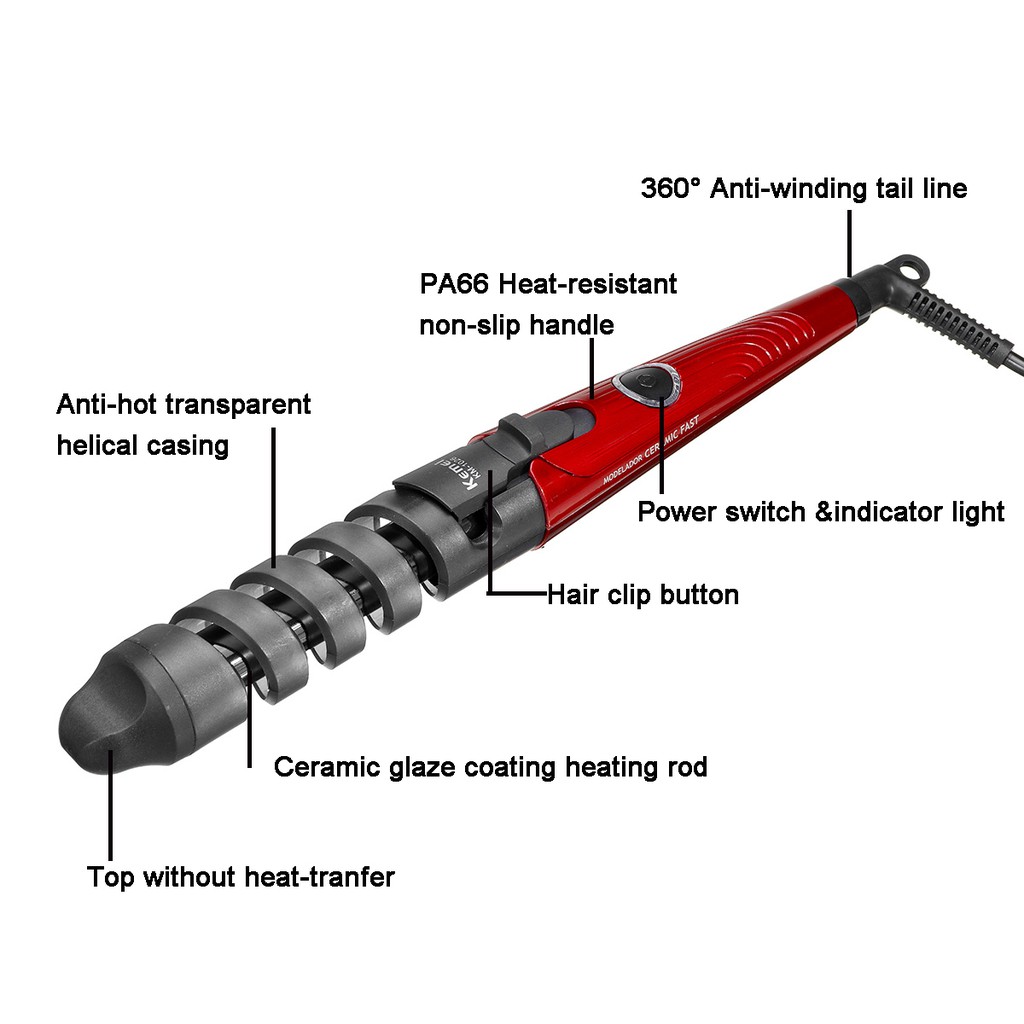 เครื่องม้วนผม-km1026-ที่ม้วนผม-แกนม้วนผม-เคื่องม้วนลอนผม-แกนม้วนเซรามิค-ผม-ร้อนเร็ว-curle-ม้วนลอน-ผมหยิก-คละสี