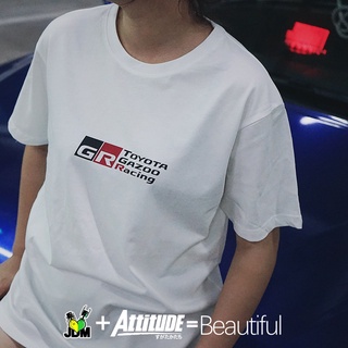 เสื้อยืดแขนสั้น ผ้าฝ้าย พิมพ์ลาย ATTITUDE ATTITUDE JDM GR Toyota GAZOO RACING สไตล์ญี่ปุ่นยืด.สบาย.รัก