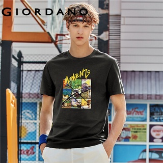 Giordano Men And Women T-Shirts Comfy Crewneck Unisex T-Shirts Printing Couple Soft Tee Painting Series Free Shipping