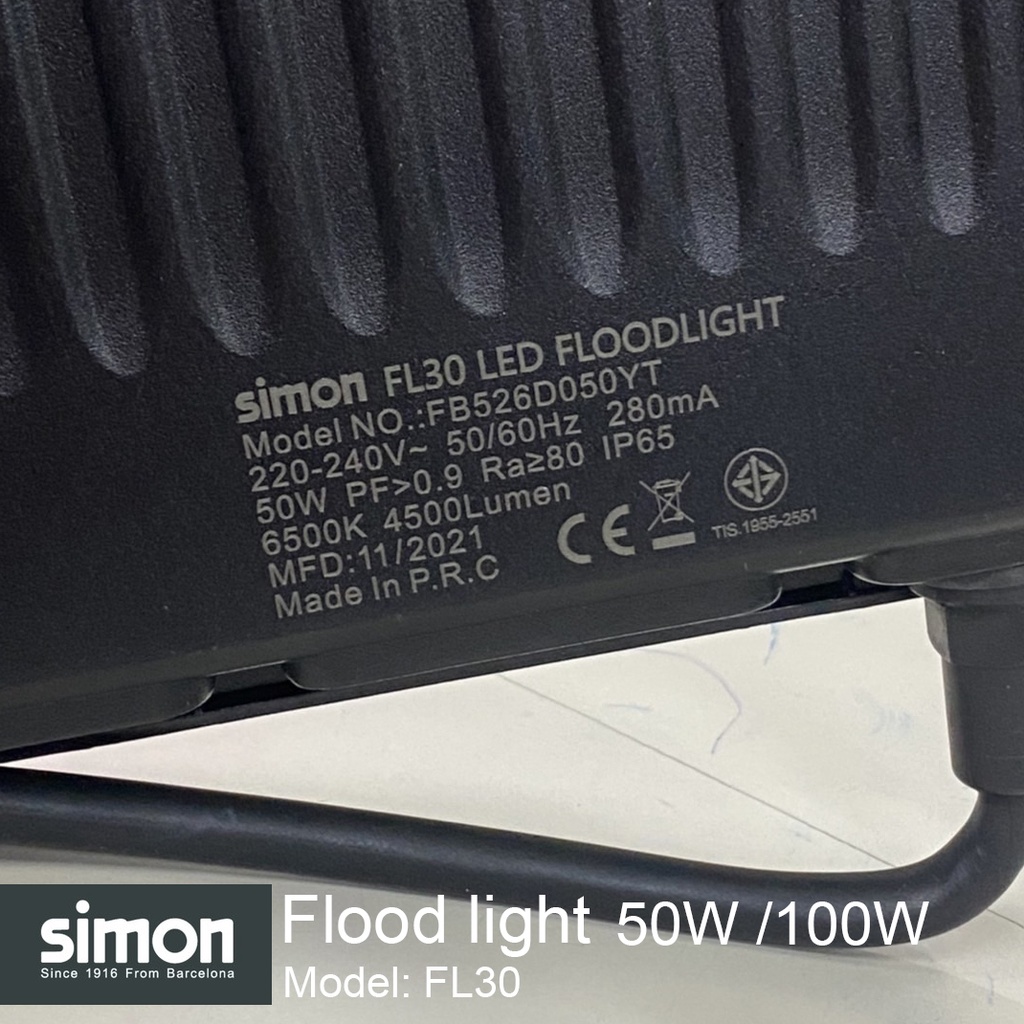 Simon โคมฟลัดไลท์ LED 50w และ 100W ไฟส่องแบ็คดรอป | Shopee Thailand