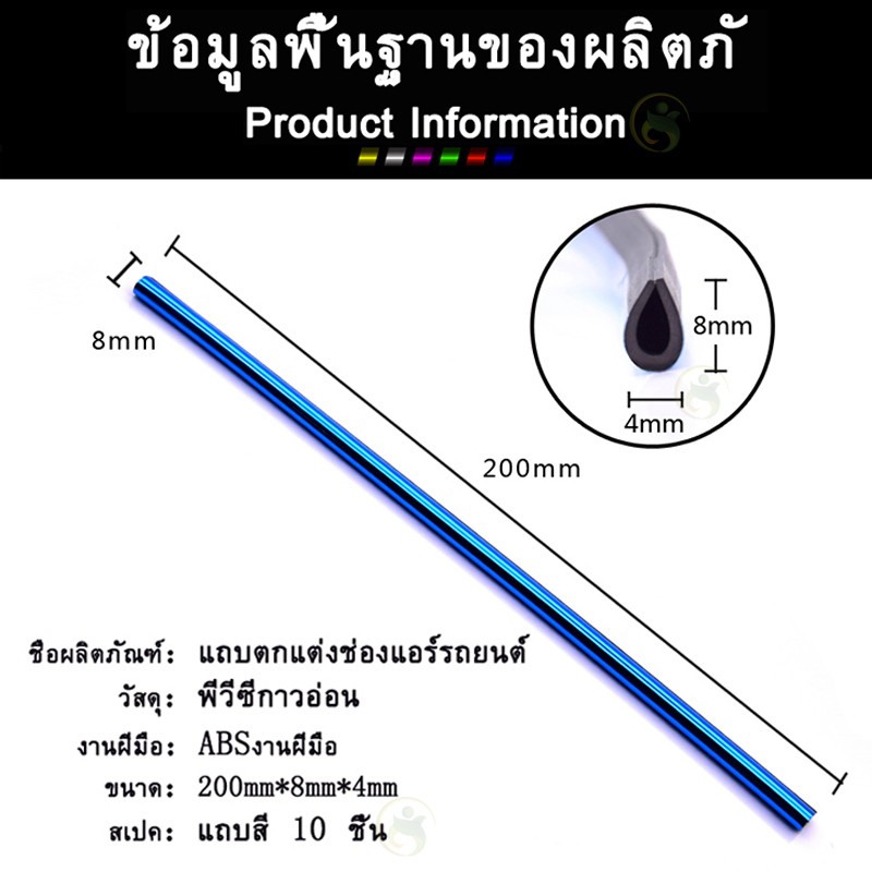 ภาพหน้าปกสินค้าแถบแต่งช่องปรับอากาศรถยนต์ ตกแต่งรถยนต์ แถบสีตกแต่งช่องปรับอากาศรถยนต์ 10 ชิ้น จากร้าน graceauto บน Shopee