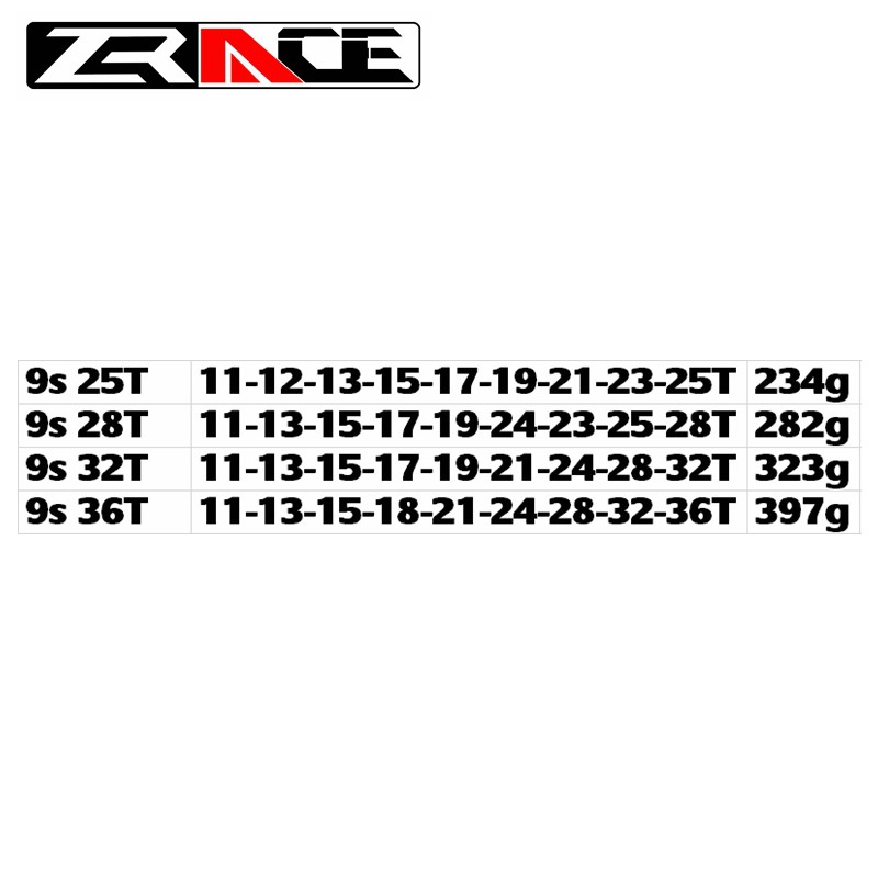 zrace-ฟังหลังจักรยานจักรยานเสือภูเขา-9-ความเร็วถนน-ฟันเกียร์-11-25t-28t-32t-34t-36t