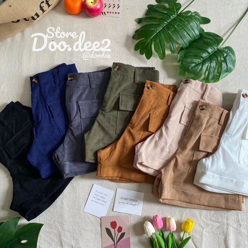 ภาพสินค้า️DOODEE2 ️กางเกงขาสั้น ลูกฟูก มีกระเป๋าหน้า 2 ข้าง จากร้าน doo.dee2 บน Shopee ภาพที่ 1