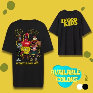 Tee เสื้อยืดสีขาว เสื้อครอปสายฝอ - DCOOLKIDS เสื้อผ้า SPONGEBOB ออกแบบเสื้อฝ้าย TSHIRT เสือยืดผู้ชาย