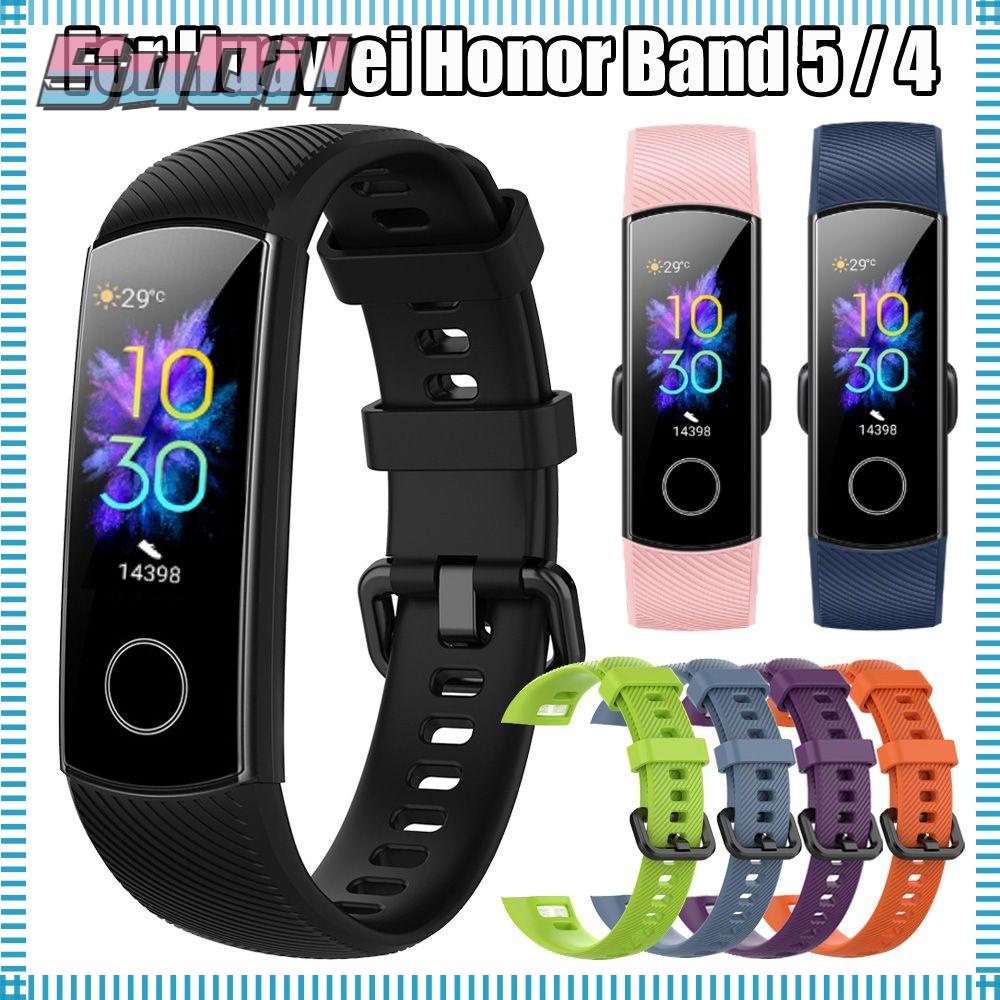 ภาพหน้าปกสินค้าSoft Silicone Replacement Strap Watch Band For Huawei Honor Band 5 4 Smart watch