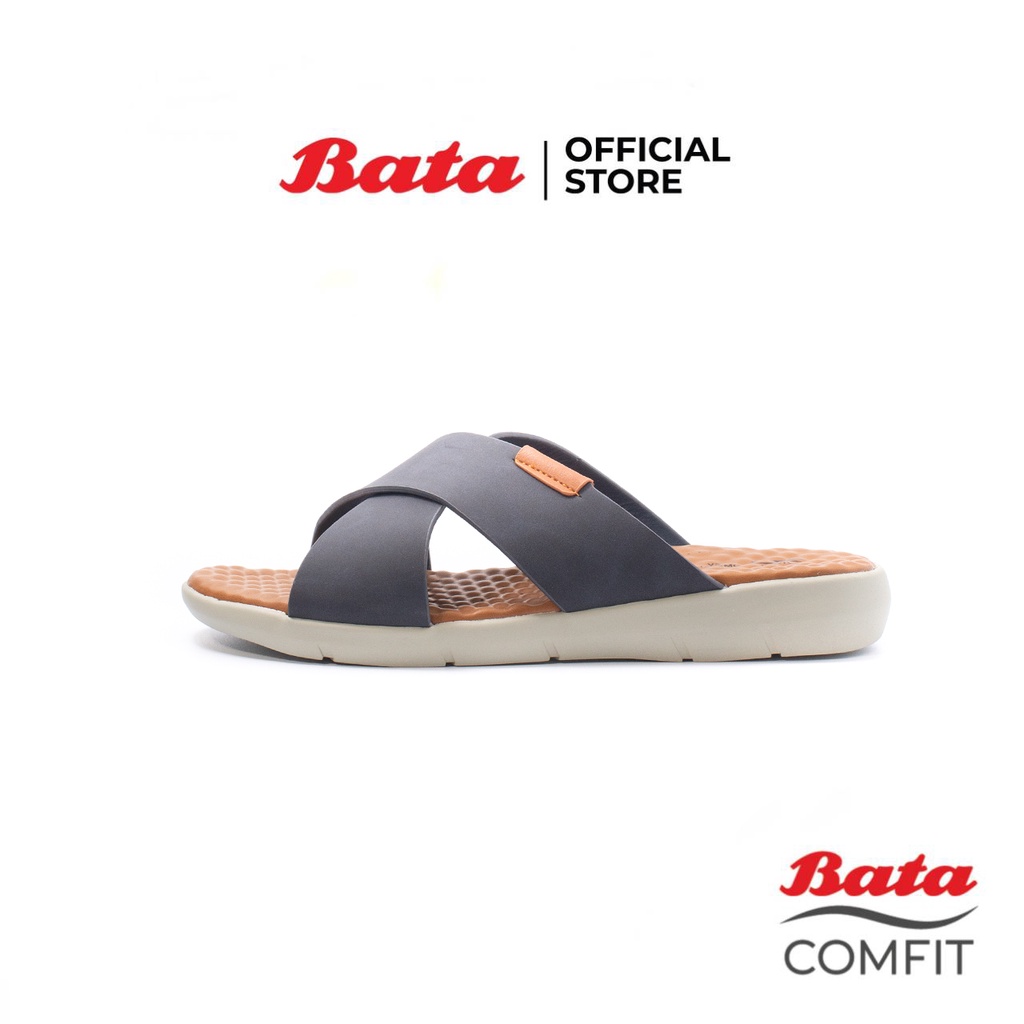 bata-comfit-บาจา-คอมฟิต-รองเท้าแตะเพื่อสุขภาพแบบสวม-ส้นแบน-ไม่ลื่น-รองรับน้ำหนักเท้าได้ดี-สำหรับผู้ชาย-รุ่น-comfty-สีกรมท่า-8619213
