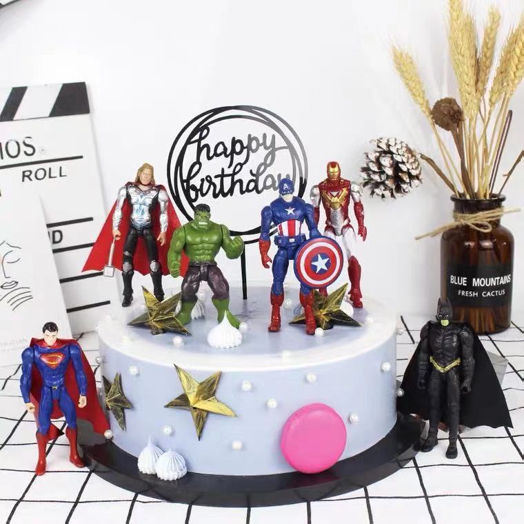 หุ่นฟิกเกอร์ซุปเปอร์ฮีโร่สําหรับตกแต่งเค้ก-cake-topper