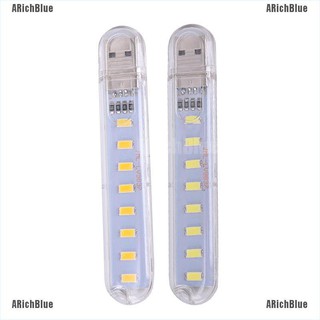 Arichblue ไฟ LED 5V 8 ดวง ขนาดมินิ ชาร์จสาย USB สําหรับคอมพิวเตอร์