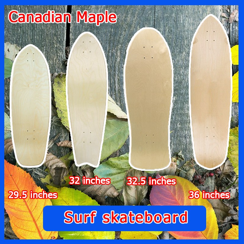 ราคาและรีวิวไทยส่งภายใน 24 ชม.deck 30/32.5/34 นิ้ว inch maple Surfskate assembly เซิร์ฟสเก็ตบอร์ด surfing surf skateboard deck
