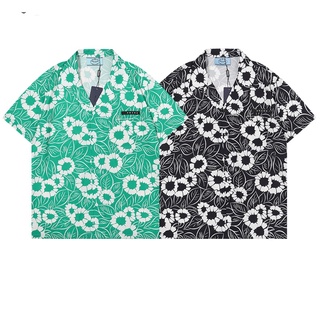 เสื้อเชิ้ตแขนสั้นลําลอง คอปก ทรงหลวม พิมพ์ลายดอกไม้ ขนาดเล็ก คุณภาพสูง แฟชั่นสําหรับสตรี