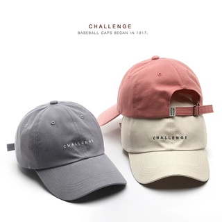 ภาพหน้าปกสินค้าหมวกเบสบอลผ้าฝ้ายปักลายตัวอักษร \'Challenge\' แฟชั่นสําหรับผู้ชายผู้หญิง ที่เกี่ยวข้อง