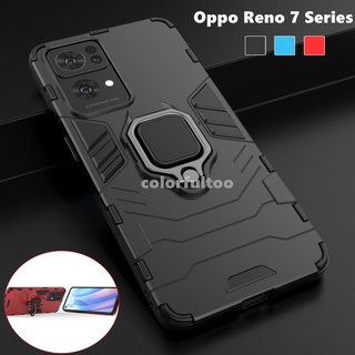 เคสโทรศัพท์มือถือแบบแข็ง กันกระแทก พร้อมแหวนแม่เหล็กตั้งโทรศัพท์ สําหรับ Oppo Reno 7 Pro SE Reno7 5G 7Pro 7Z 6Z Reno 7 Z Reno7 4G 5G Reno8 Z 8Z Reno8Z