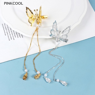 Pinkcool กิ๊บติดผม รูปผีเสื้อ ประดับพู่ สไตล์โบราณ