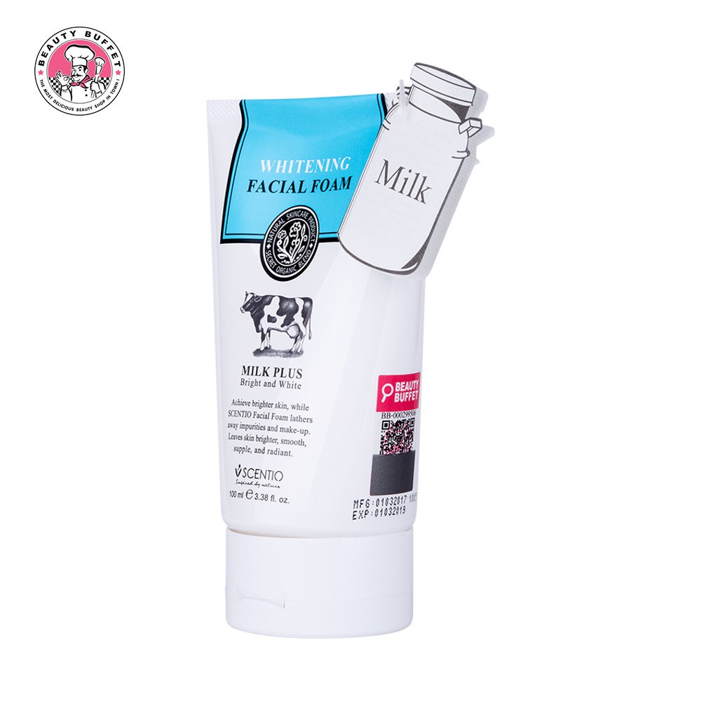 แพ็ค-6-หลอดราคาพิเศษ-beauty-buffet-scentio-milk-plus-whitening-q10-facial-foam-เซนทิโอมิลล์พลัสไวท์เทนนิ่ง-เฟเชียลโฟมคิวเทน-100ml