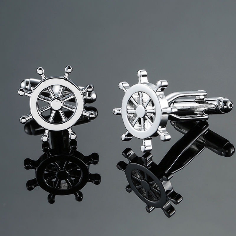 หรูหราเสื ้ อ Cufflinks สําหรับบุรุษ Punk Cuff Links Collar Pin งานแต ่ ...