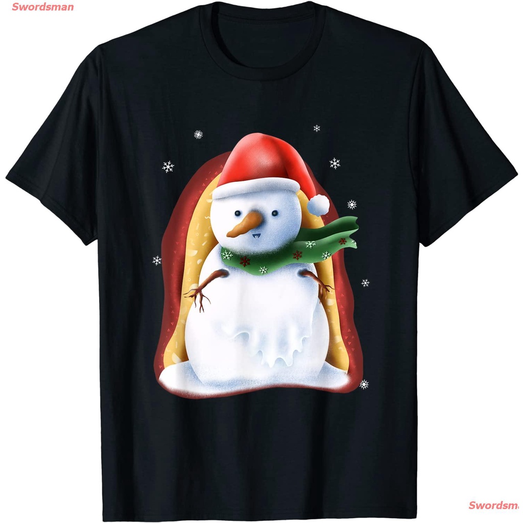 ผ้าฝ้าย-100-เสื้อยืดลำลอง-funny-snowman-christmas-t-shirt-mens-womens-t-shirtss-3xl