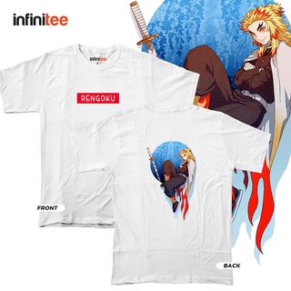 ไม่มีที่สิ้นสุด Demon Slayer Kyojuro Rengoku Anime Manga Shirt in White  เสื้อยืด  สำหรับผู้ชาย Women T Shirt Tops