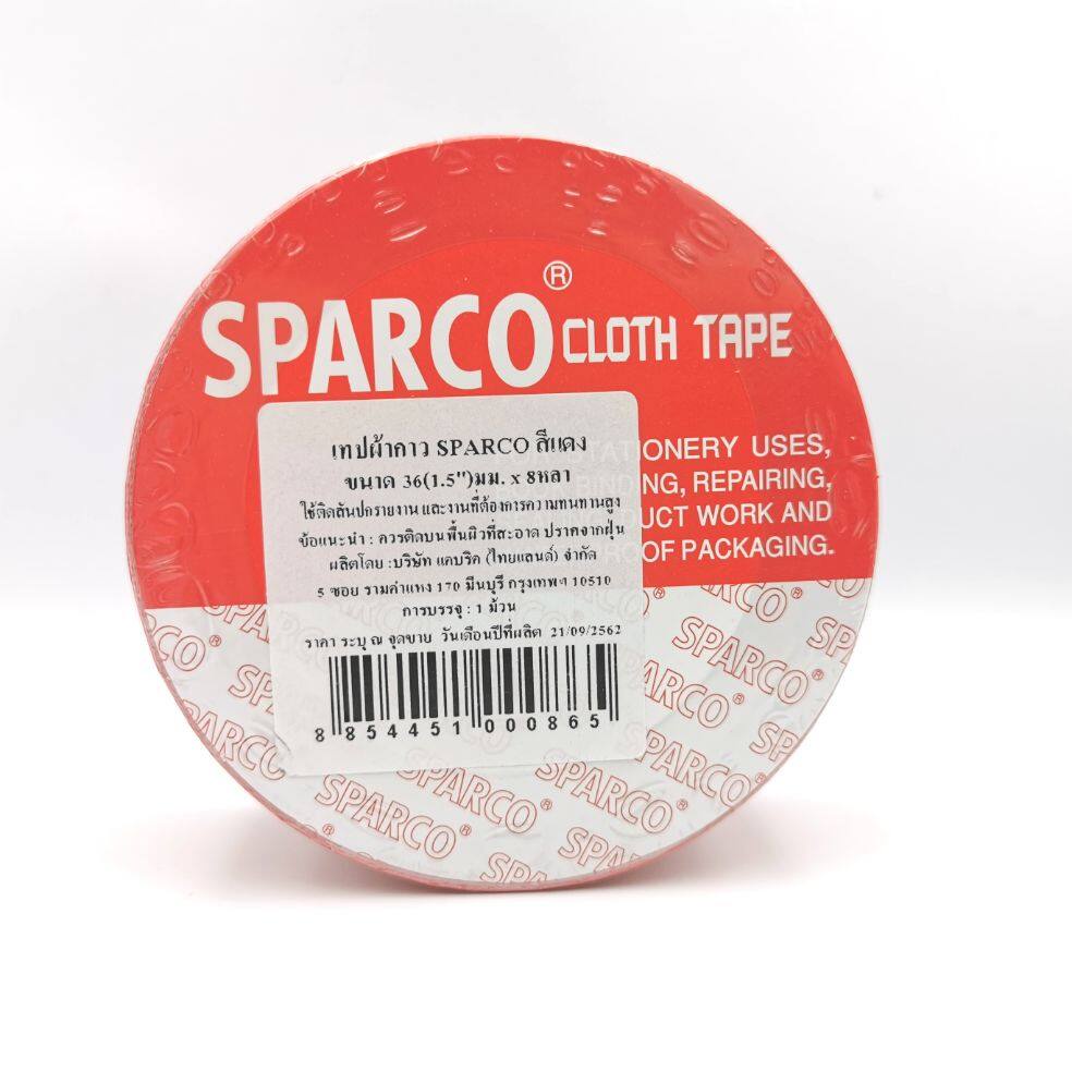 sparco-cloth-tape-1-5-inch-red-เทปผ้ากาว-สีแดง-ขนาด-1-5-นิ้ว-36มม-x8หลา-เทปกาว-ผ้าเทป-แลคซีน