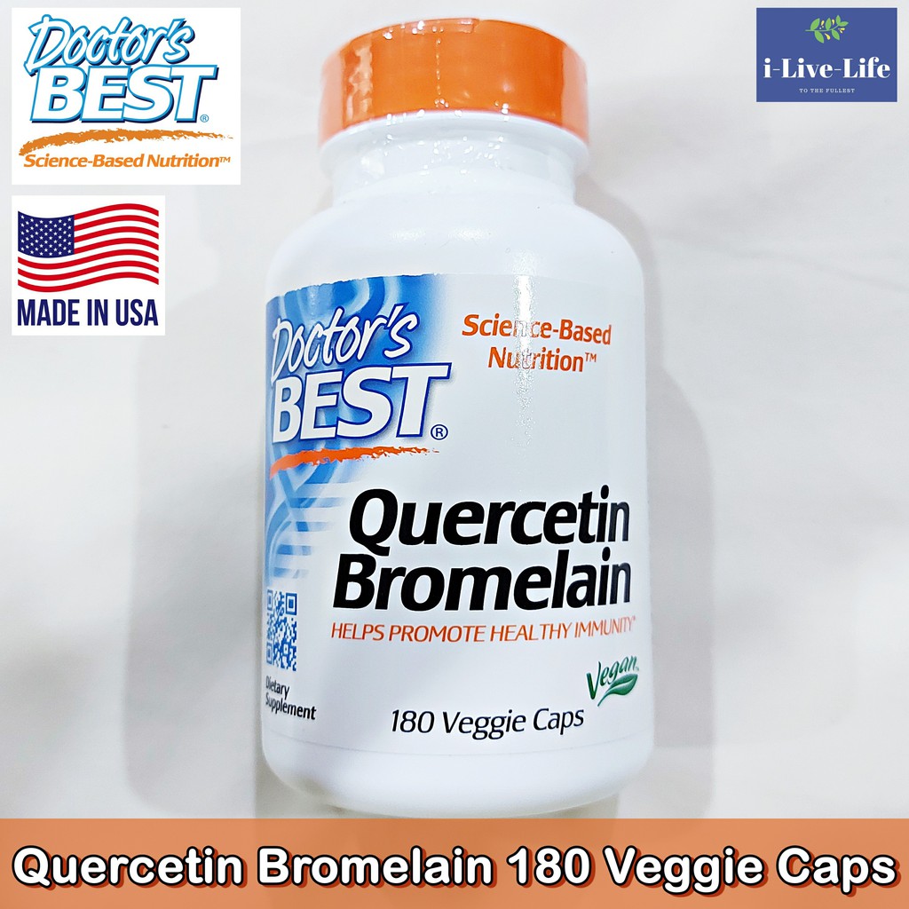 ภาพหน้าปกสินค้าเควอซิทิน โบรมีเลน Quercetin Bromelain 180 Veggie Caps - Doctor's Best จากร้าน ilivelife บน Shopee