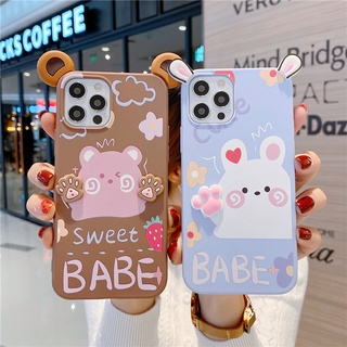 เคสโทรศัพท์มือถือ TPU นิ่ม ลายการ์ตูนหมี กระต่ายน่ารัก สําหรับ Samsung Galaxy A73 A53 A33 A23 A13 A52S S22 S21 S20 FE Plus Ultra A03 Core A03S A21S A02 A22 A12 Note 8