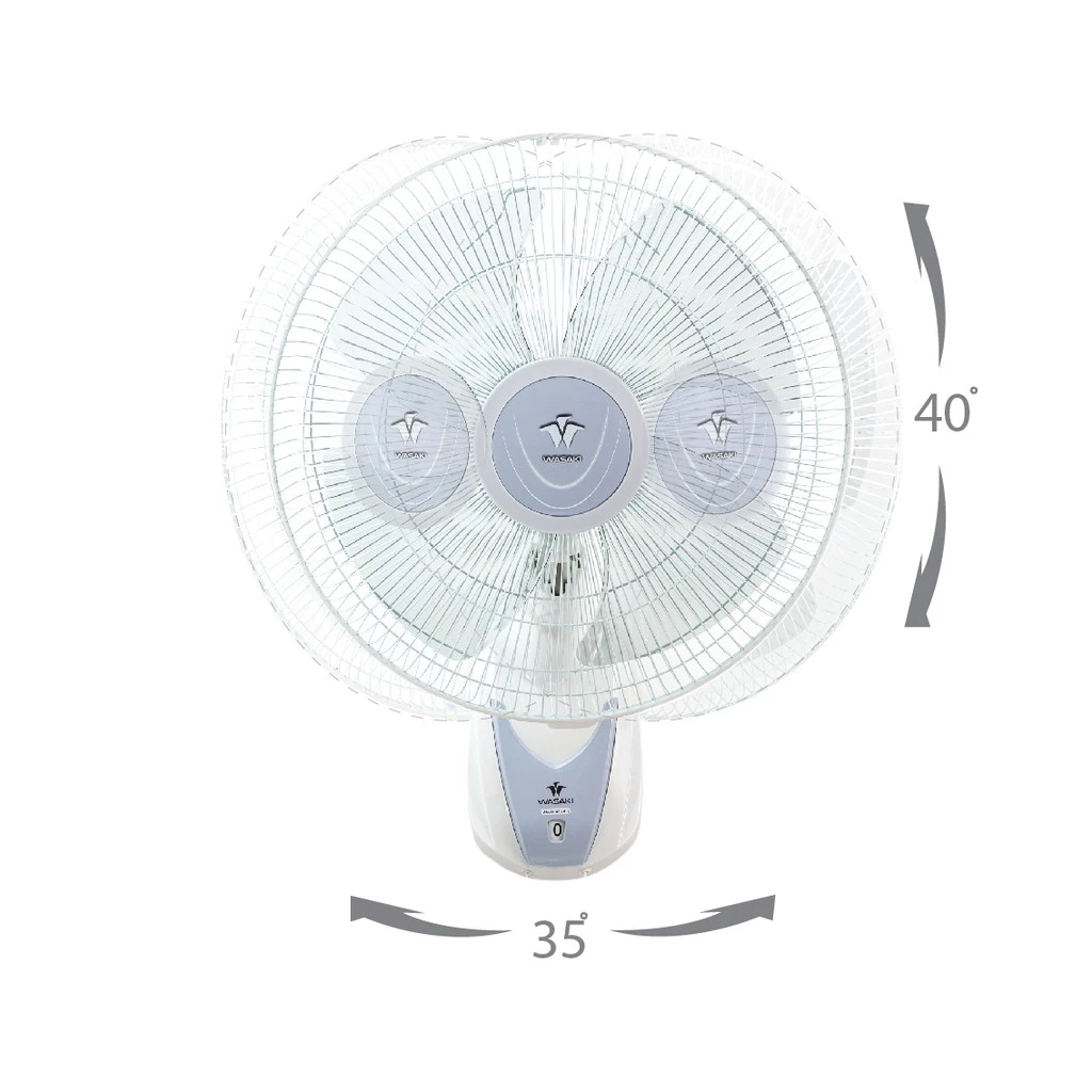 WASAKI - พัดลมติดผนัง 16" (ซื้อ 1 แถม 1) - สีขาว Wall Fan