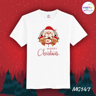 เสื้อยืดคริสต์มาส เสื้อคริสต์มาส Christmas &amp; Happy new year (MC147)เสื้อยืดผู้หญิง