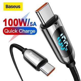 Baseus สายชาร์จอย่างรวดเร็ว 100W Usb Type - C To Type - C 5A สําหรับ Mi 11 Samsung S21 S20