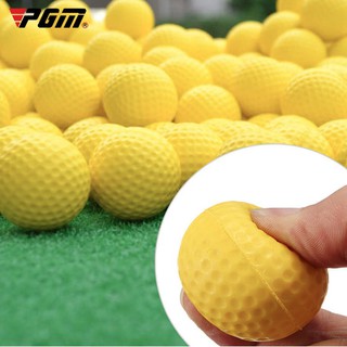 PGM Golf Ball for Practice ลูกกอล์ฟฝึกซ้อมในที่ร่ม (Q008) สีเหลือง แบบยาง