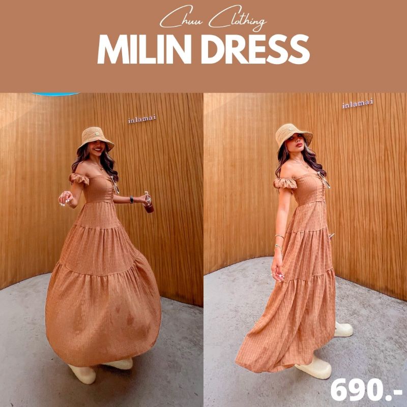 milin-dress-ชุดเดรสพร้อมส่ง-ลด-20-ลดเหลือ-483-บาท-จาก-690